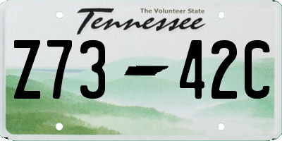 TN license plate Z7342C