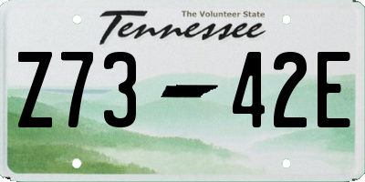 TN license plate Z7342E