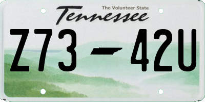 TN license plate Z7342U