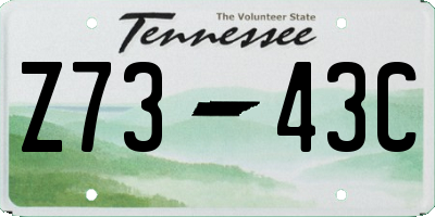 TN license plate Z7343C