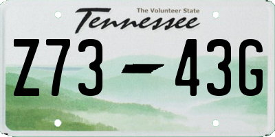 TN license plate Z7343G