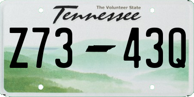 TN license plate Z7343Q