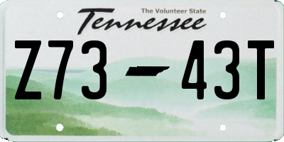 TN license plate Z7343T