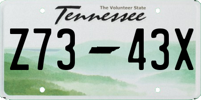 TN license plate Z7343X