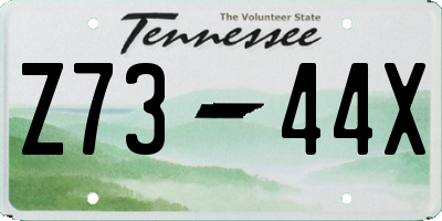 TN license plate Z7344X