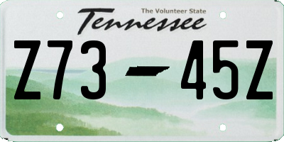 TN license plate Z7345Z