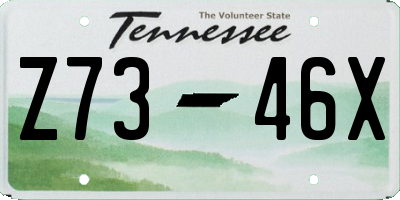 TN license plate Z7346X