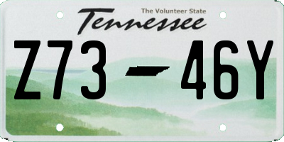 TN license plate Z7346Y