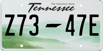 TN license plate Z7347E