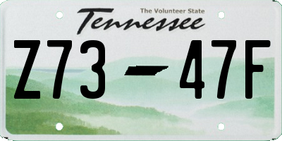 TN license plate Z7347F