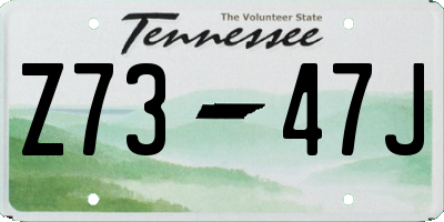 TN license plate Z7347J