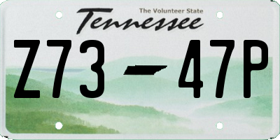 TN license plate Z7347P