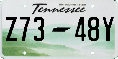 TN license plate Z7348Y