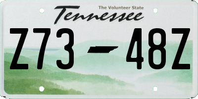 TN license plate Z7348Z