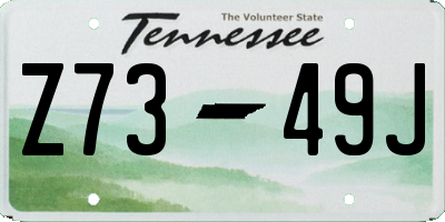 TN license plate Z7349J