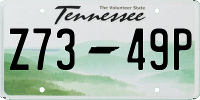 TN license plate Z7349P