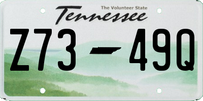 TN license plate Z7349Q