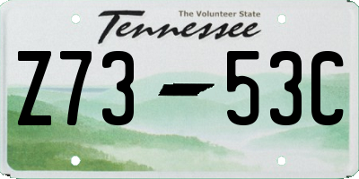 TN license plate Z7353C