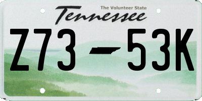 TN license plate Z7353K