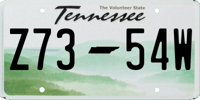 TN license plate Z7354W