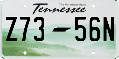TN license plate Z7356N