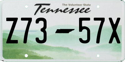 TN license plate Z7357X