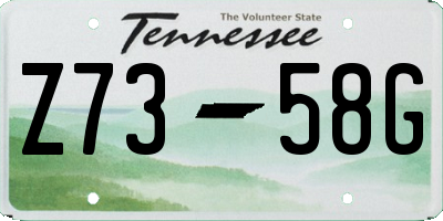 TN license plate Z7358G