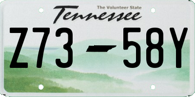 TN license plate Z7358Y