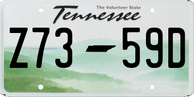 TN license plate Z7359D