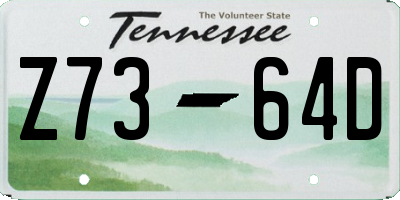 TN license plate Z7364D
