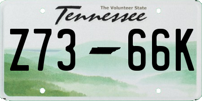 TN license plate Z7366K