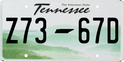 TN license plate Z7367D