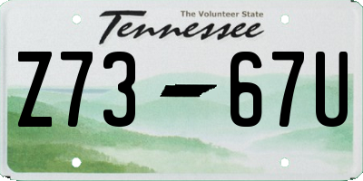 TN license plate Z7367U