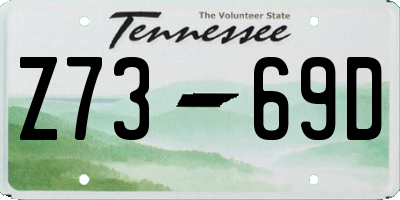 TN license plate Z7369D