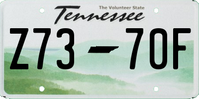 TN license plate Z7370F