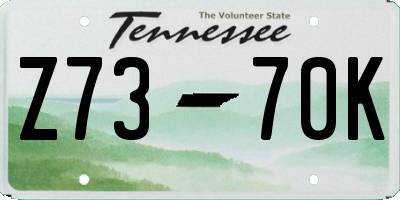 TN license plate Z7370K