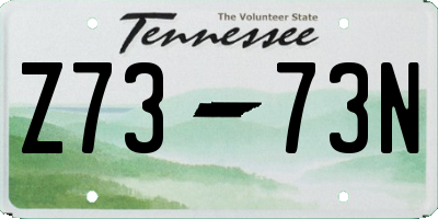 TN license plate Z7373N