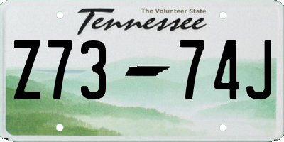TN license plate Z7374J