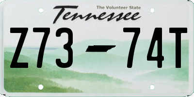 TN license plate Z7374T