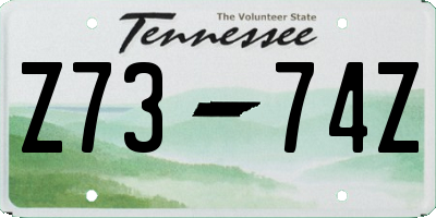 TN license plate Z7374Z