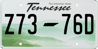 TN license plate Z7376D