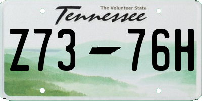 TN license plate Z7376H