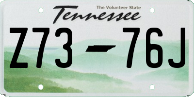 TN license plate Z7376J