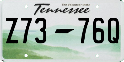 TN license plate Z7376Q