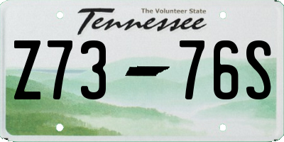 TN license plate Z7376S