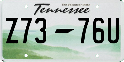 TN license plate Z7376U