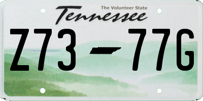 TN license plate Z7377G