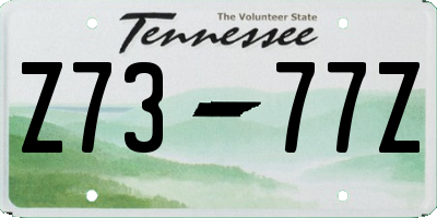 TN license plate Z7377Z
