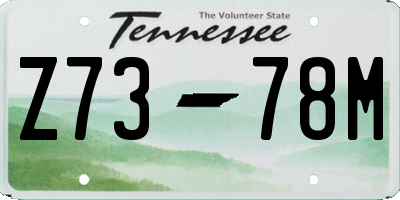 TN license plate Z7378M
