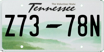 TN license plate Z7378N